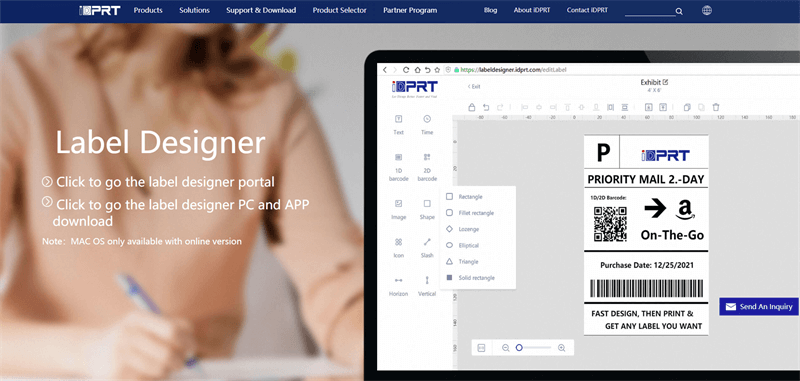 iDPRT 標籤設計器 Software Interface
